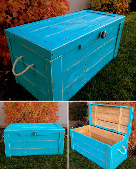 baul pale reciclado - Baúl artesano, de crate and pallet