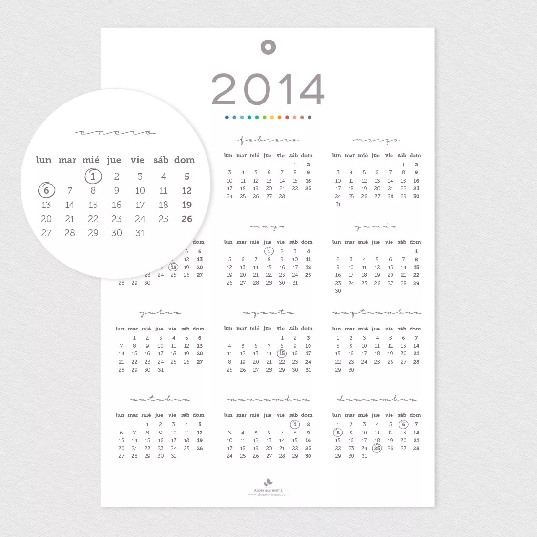 Calendario 2014 (descargable gratis)