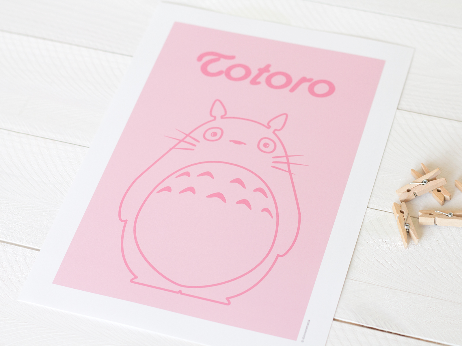 lamina totoro rosa 1 - Lámina Totoro rosa