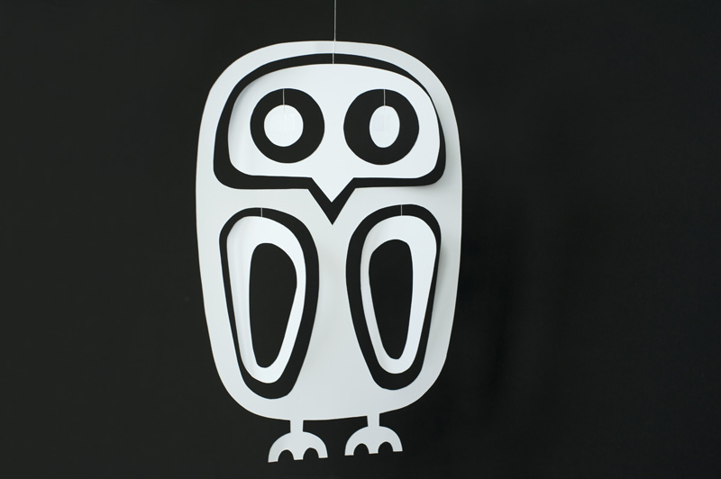 made by joel paper owl mobile - Búho móvil de papel, de made by joel