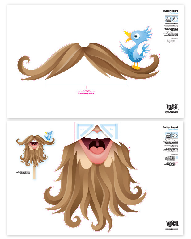 mascara barba imprimible 2 - Máscara de barba imprimible, pdf