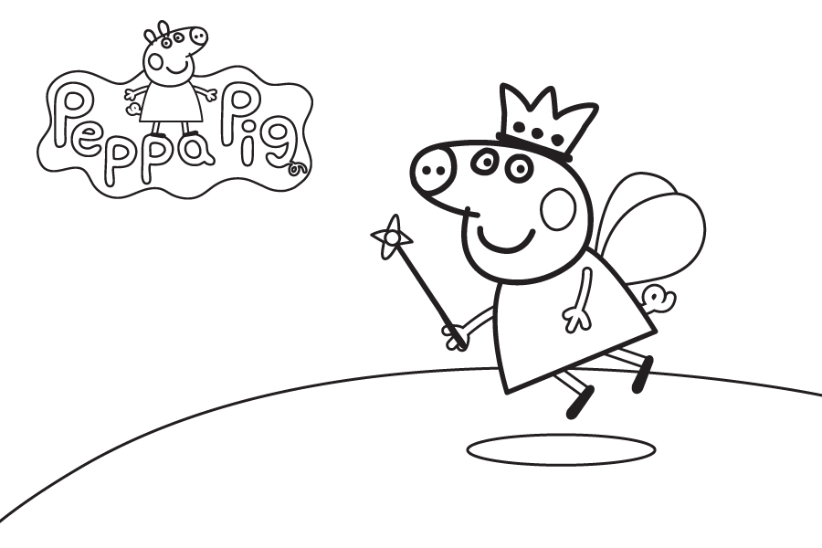 peppa pig colorear 3 - Dibujo de Peppa Pig para colorear. Princesa