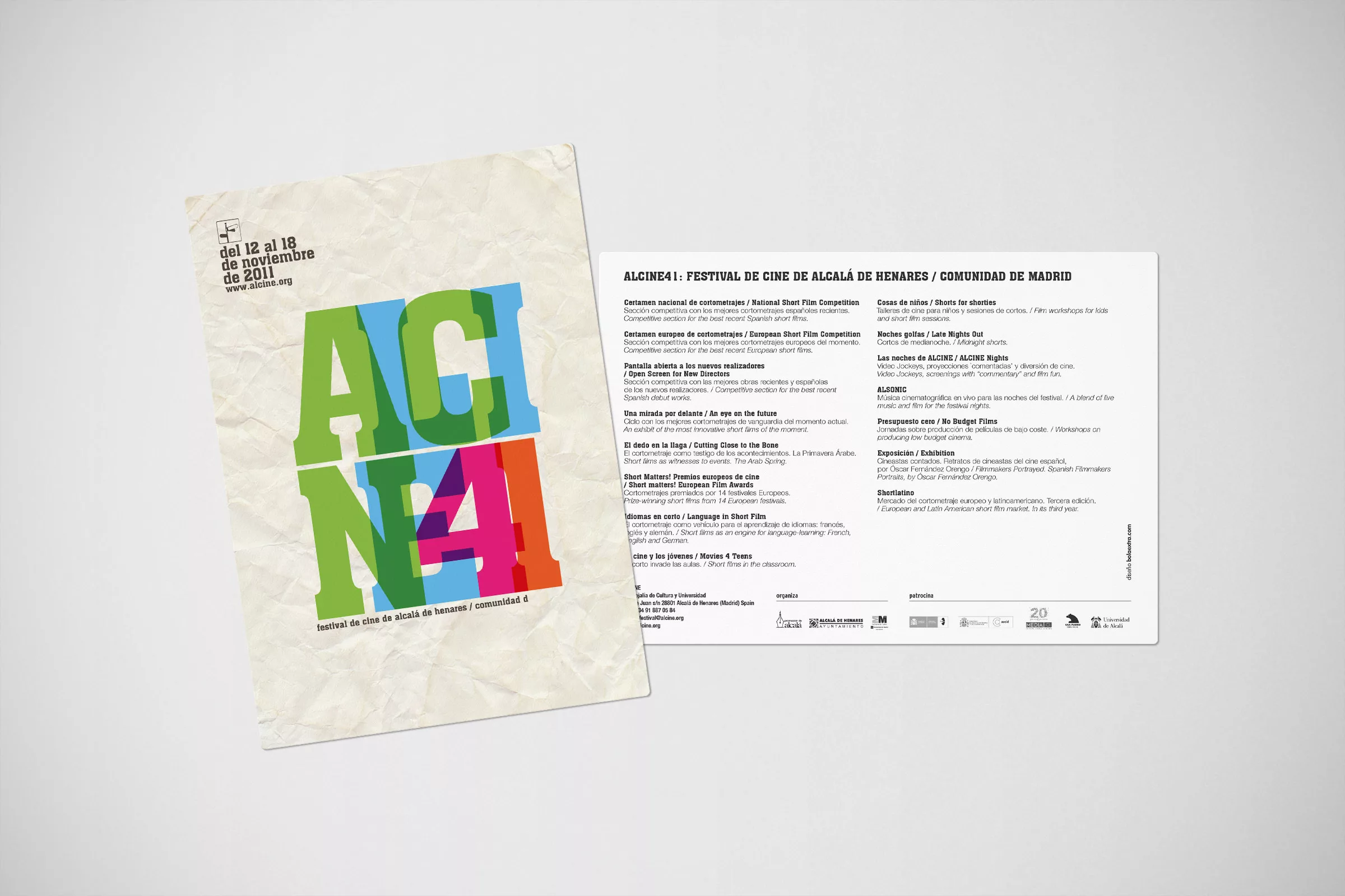 Diseño gráfico y maquetación Madrid, postal Alcine 41