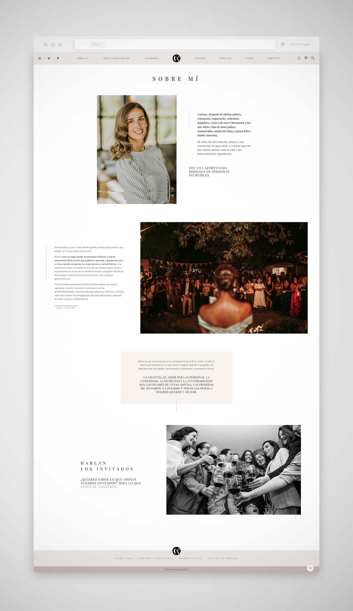 Diseño páginas web Madrid, Cenas Adivina
