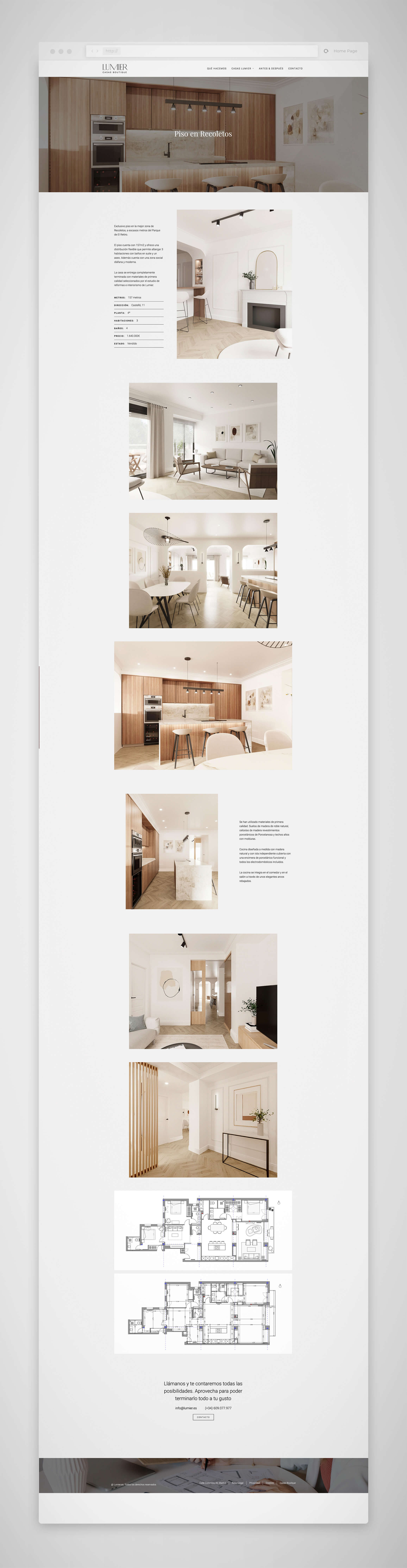 web lumier 1 - Diseño páginas web Madrid, Lumier casas boutique