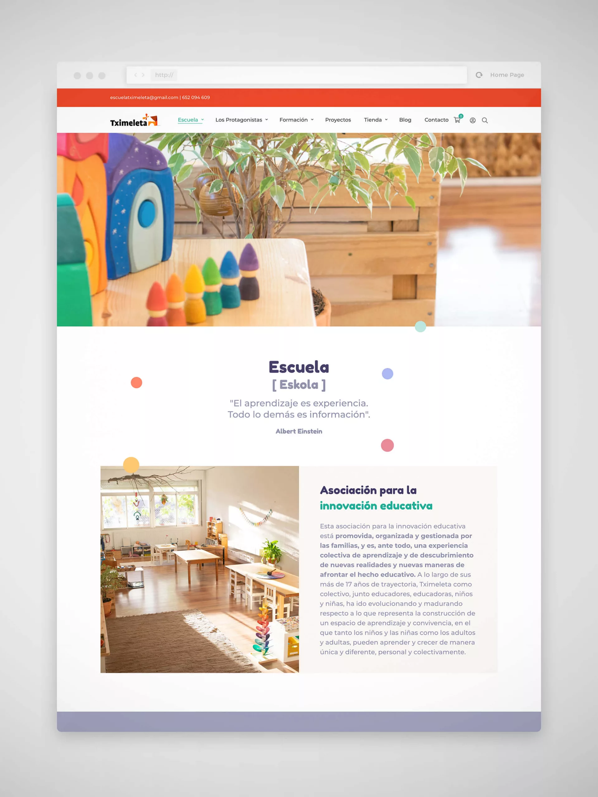 Diseño páginas web Madrid, escuela libre Tximeleta