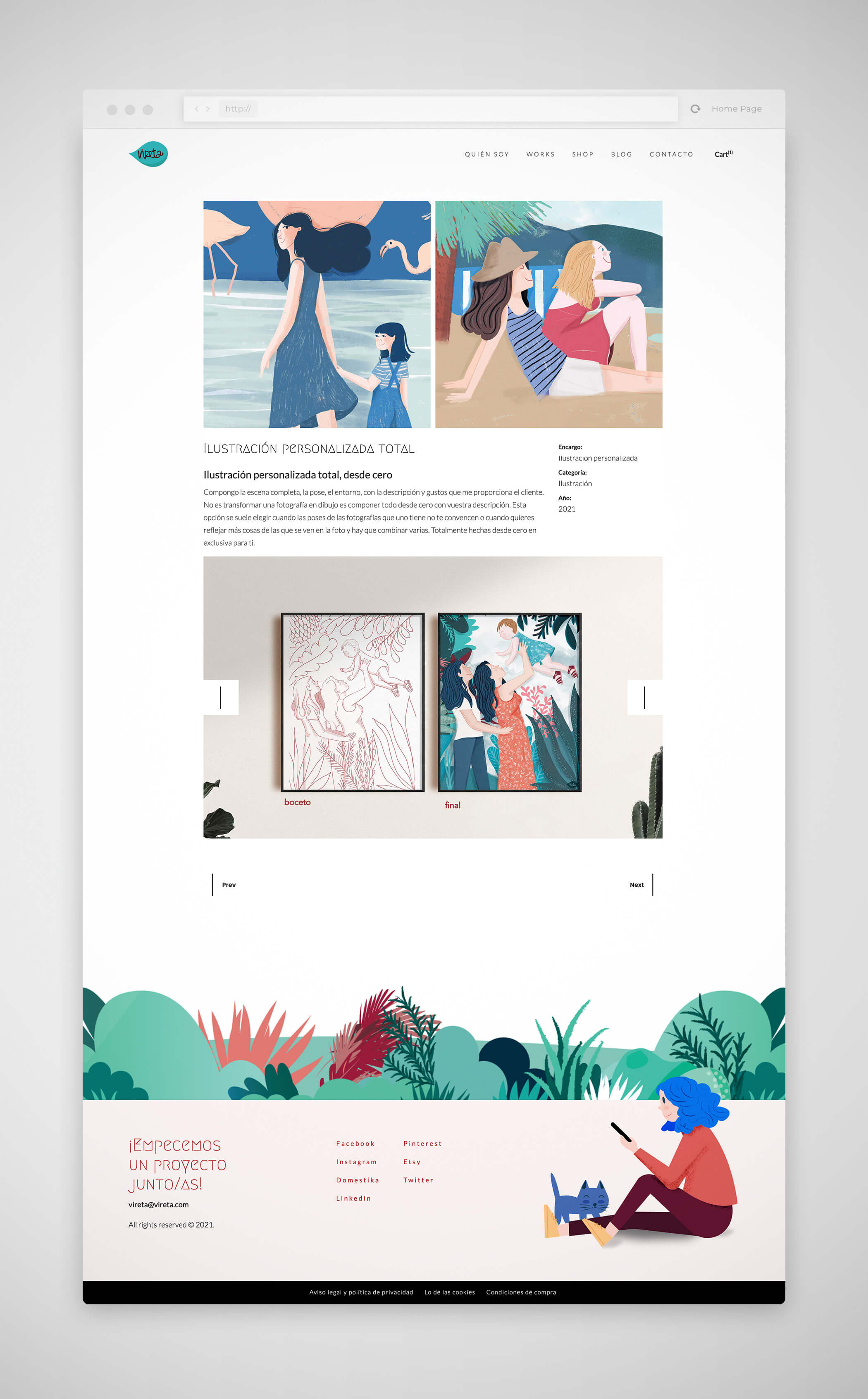 web vireta portfolio 3 - Diseño páginas web, ilustradora Vireta